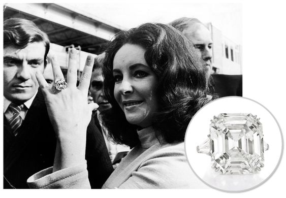 Elizabeth Taylor Assher-cut engagement ring