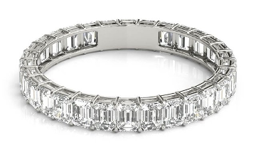 emerald cut diamond eternity ring