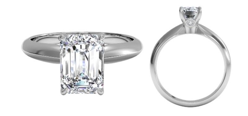 knife edge engagement ring with surprise diamonds