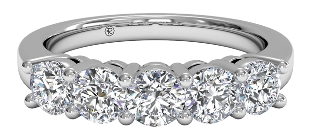 5 stone diamond anniversary ring