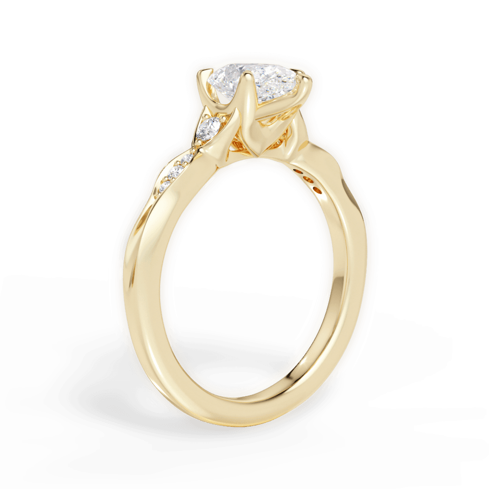 The Alida Princess Cut 18kt Yellow Gold Vintage Diamond