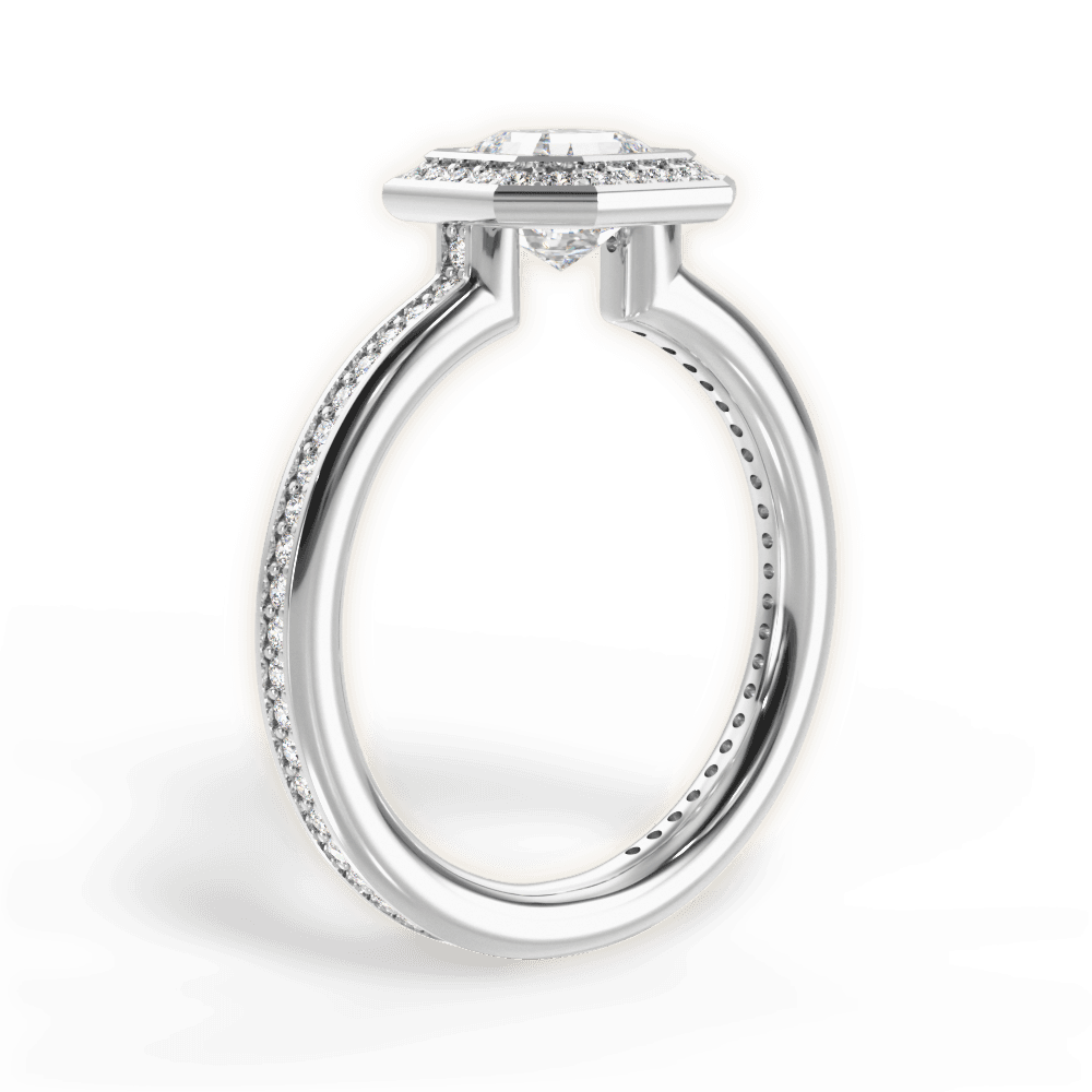 The Ritani Endless Love Asscher Cut Platinum Round Vintage Halo