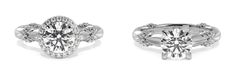 halo vs solitaire engagement ring