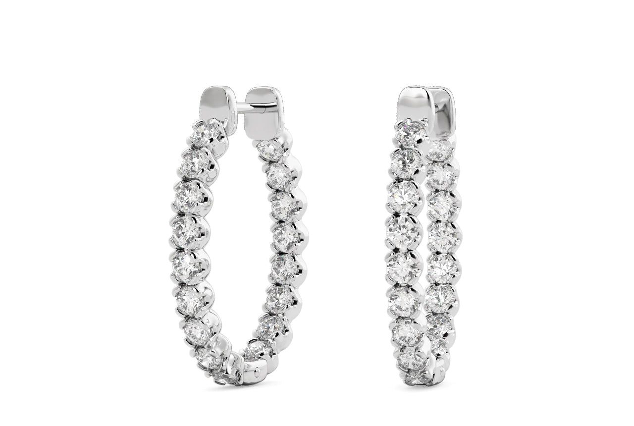 Diamond Eternity Double Dangle Hoop Earring – Millo