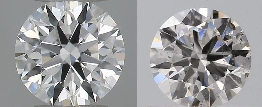 internally flawless vs si2 clarity diamond
