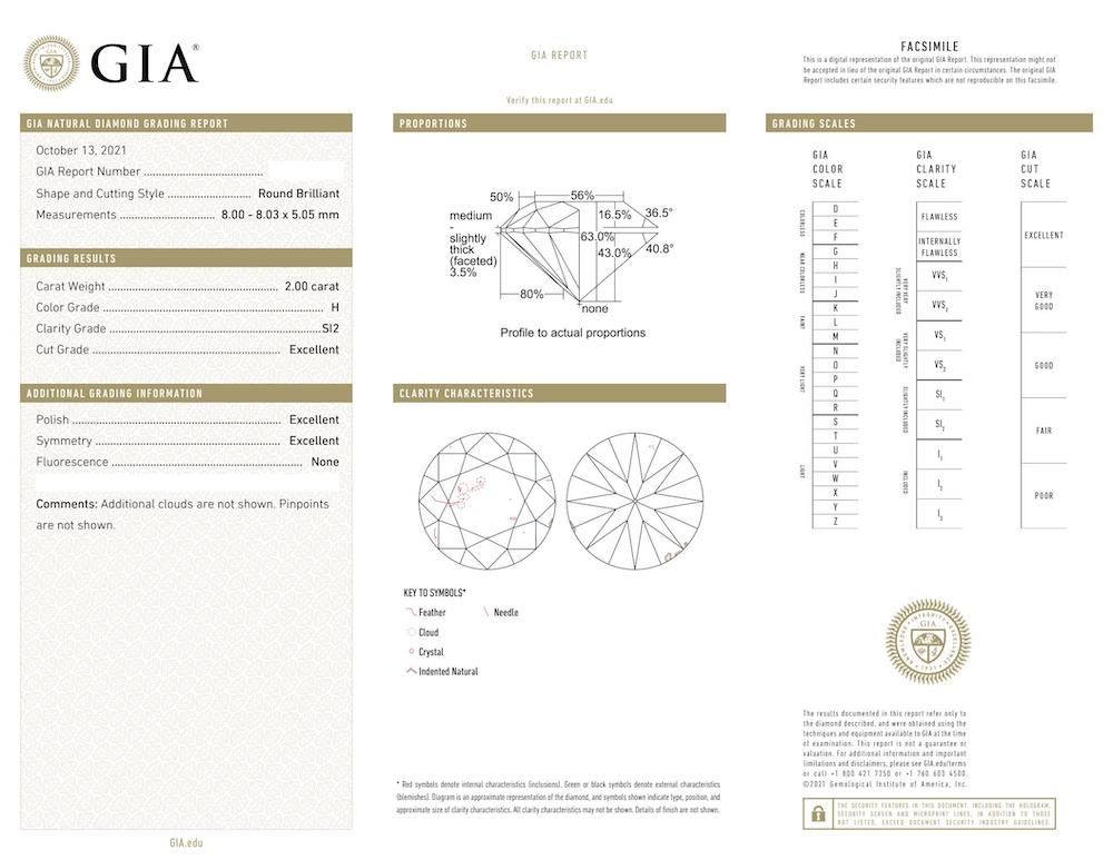 James Allen GIA diamond certificate