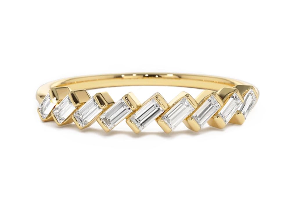 leaning baguette diamond ring