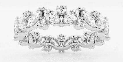 marquise and round diamond eternity band