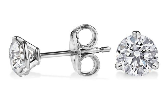 three-prong martini stud earrings