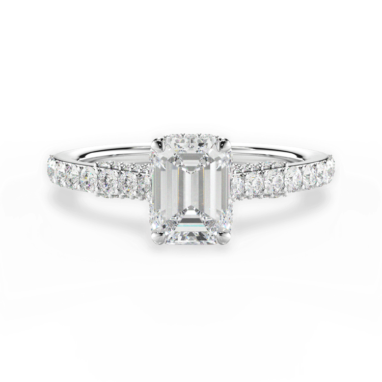 Harper Emerald Cut 14kt White Gold French-Set Diamond Band