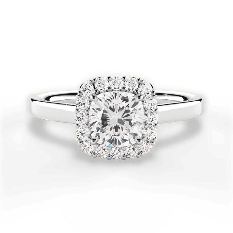 Cushion cut deals plain band