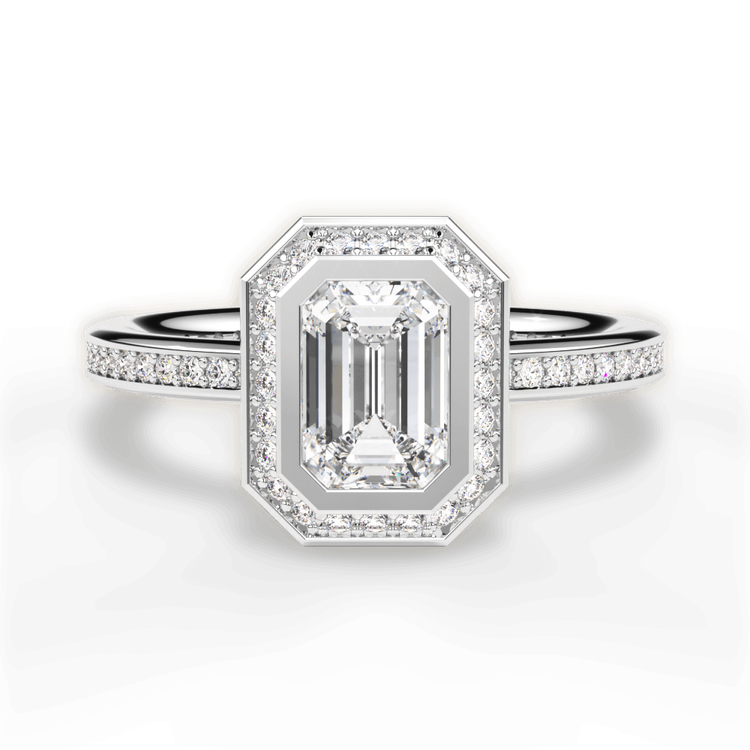 Emerald Cut Bezel Set Engagement Rings | Ritani