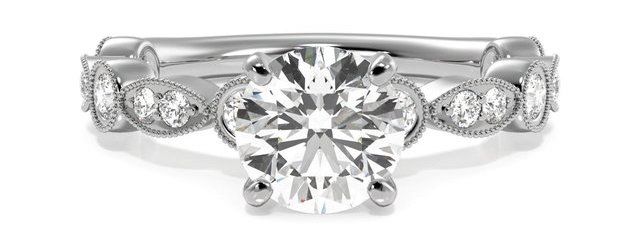 marquise and round engagement ring