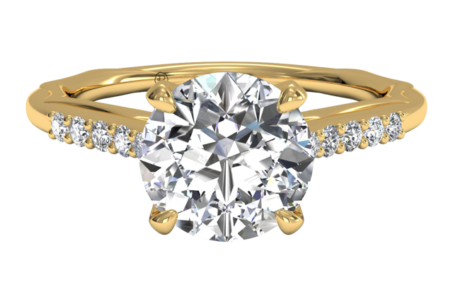 modern sidestone engagement ring