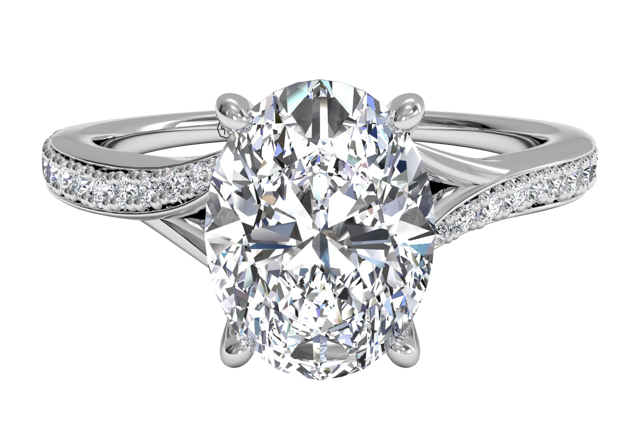 oval-cut Ritani engagement ring