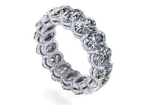 oval diamond eternity band