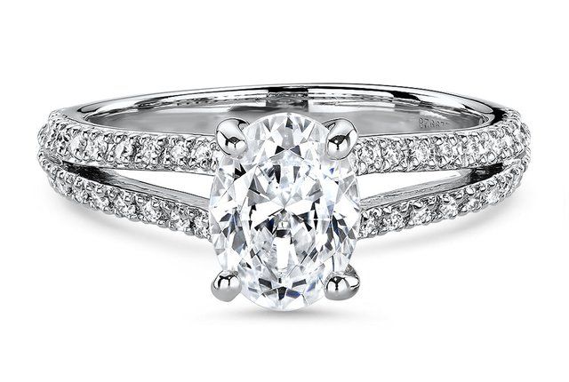 split shank oval engagement ring