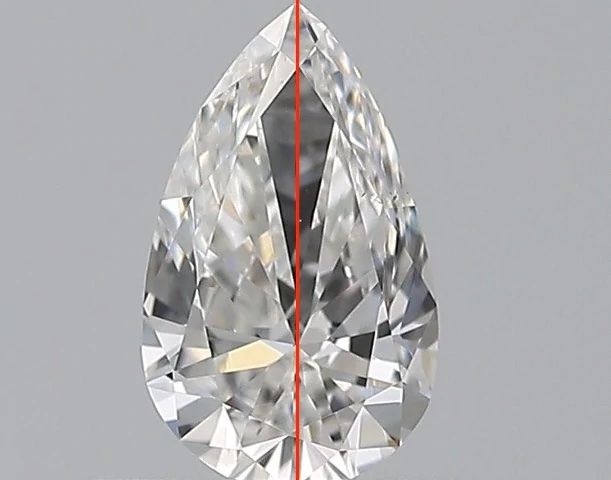 asymmetrical pear cut diamond