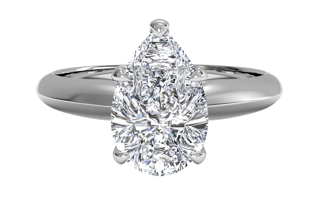 solitaire pear-cut engagement ring