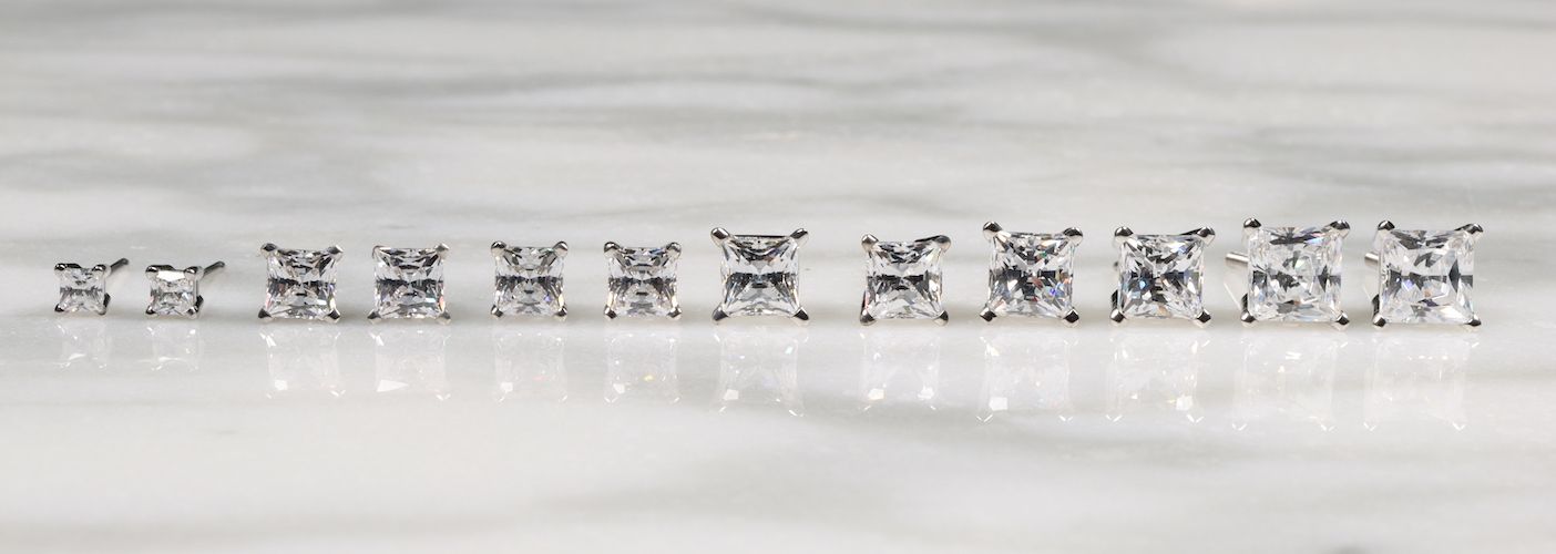 princess cut diamond studs