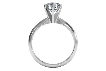 prong set engagement ring side view