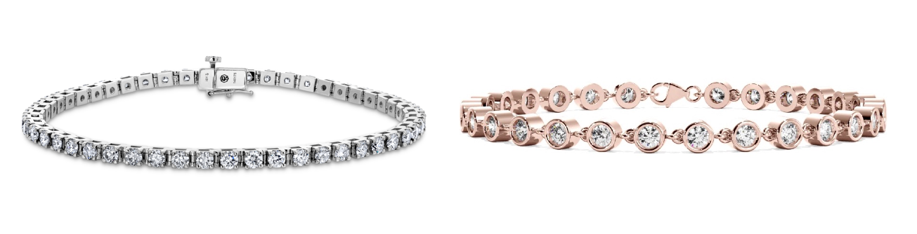 prong vs bezel tennis bracelet