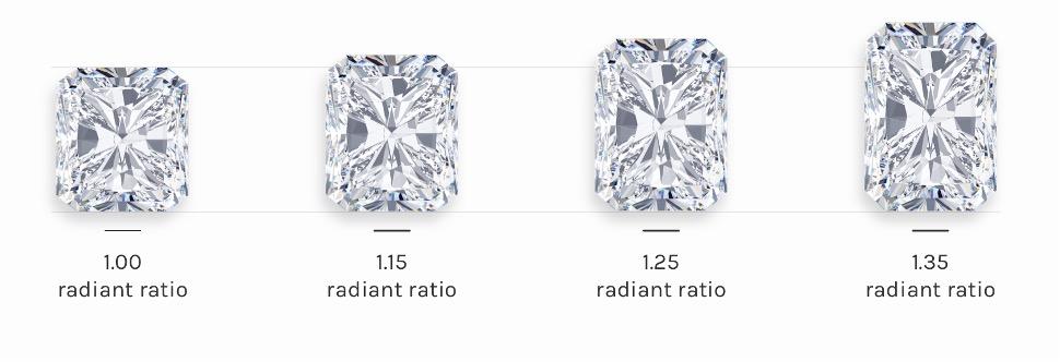 radiant cut diamond length to width ratios