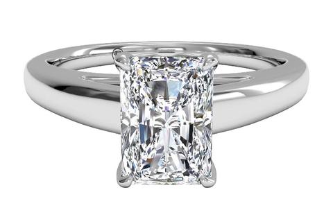 solitaire radiant cut diamond ring