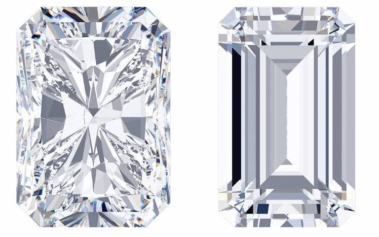 radiant cut diamond vs emerald cut diamond