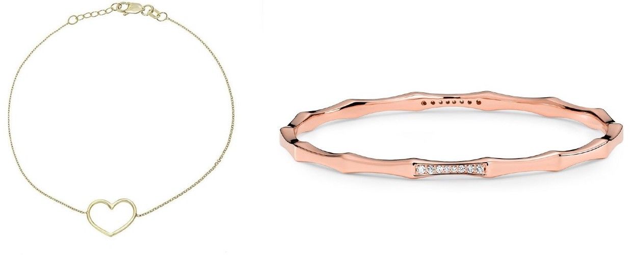 chain bracelet (left) vs bangle bracelet (right)