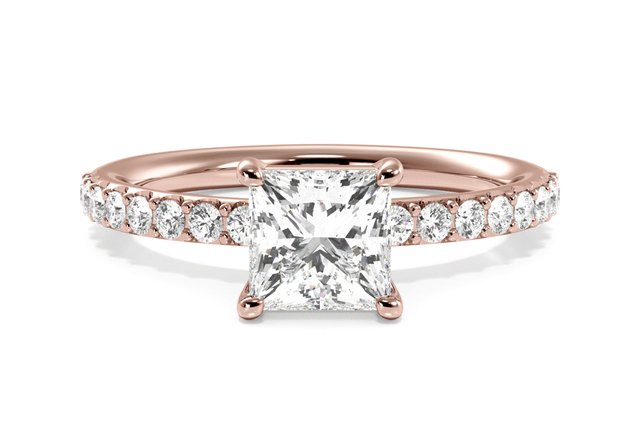 rose gold princess-cut engagement ring