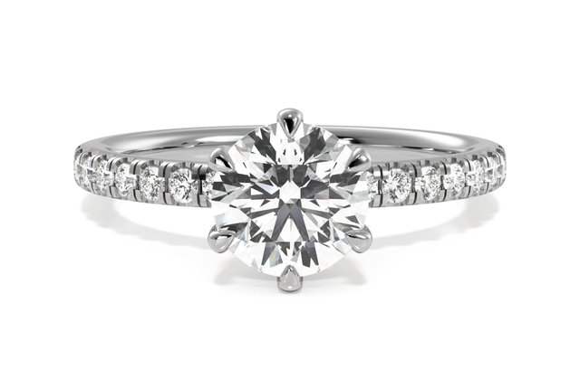 round-cut diamond engagement ring