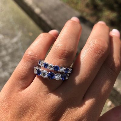 sapphire and diamond eternity ring