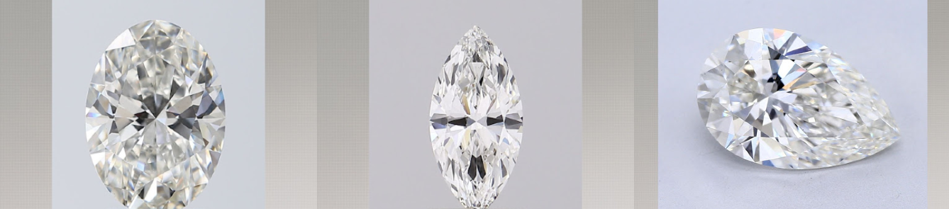 oval, marquise and pear diamond