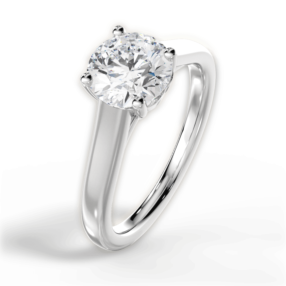 The Lily Round Cut 14kt White Gold Solitaire Tulip Cathedral
