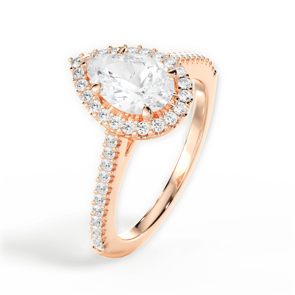 The Pear Hidden Halo Diamond Ring (GIA Certified) | Kobelli