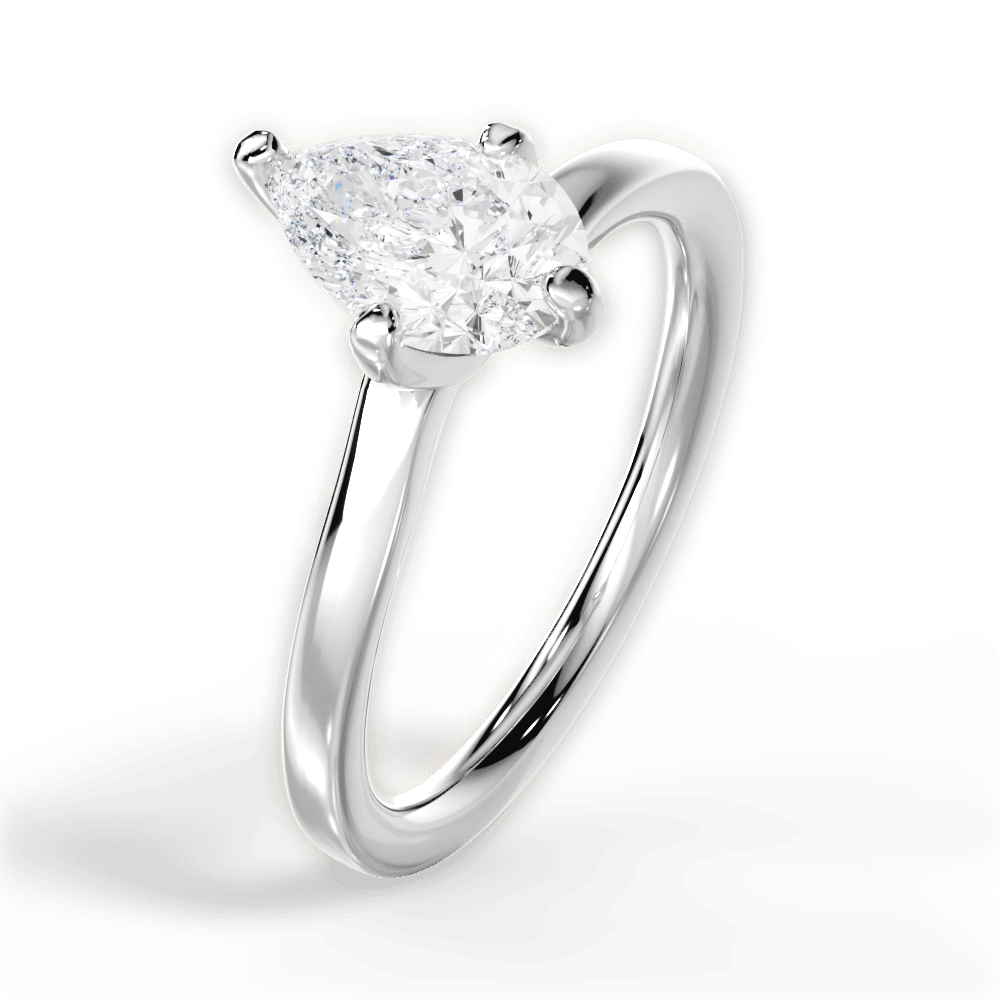 White Gold Pear Shaped Engagement Rings Ritani
