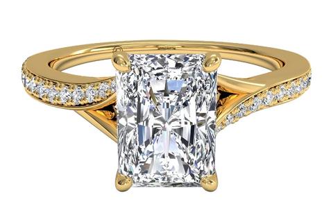 sidestone radiant engagement ring