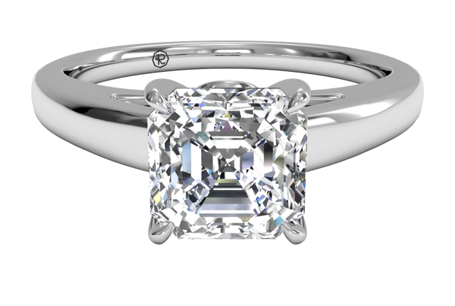 asscher-cut engagement ring