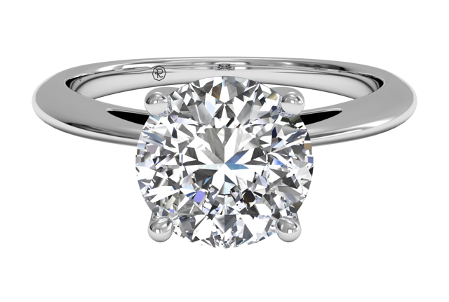 solitaire engagement ring with round-cut diamond