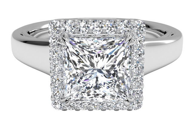 square halo engagement ring
