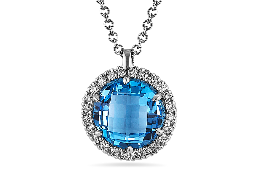 swiss blue topaz pendant