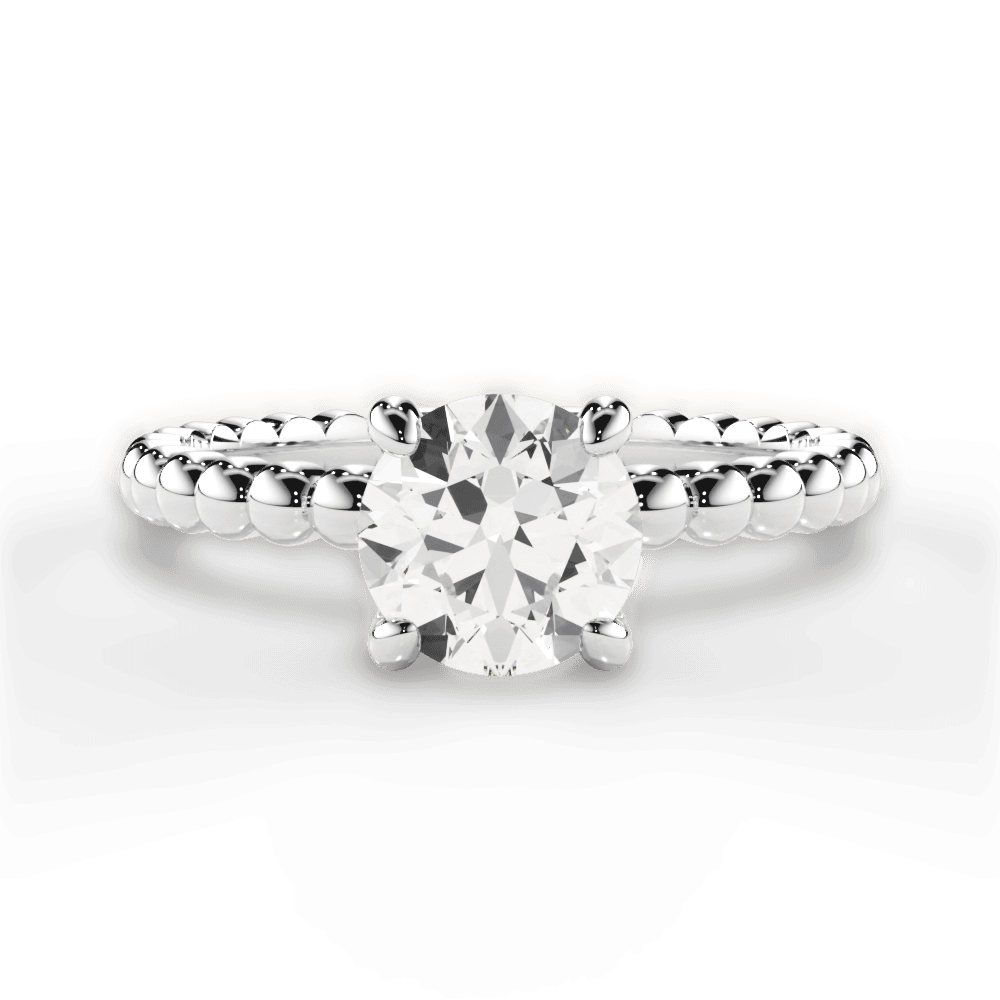 The Mila Solitaire Round Cut 14kt White Gold Solitaire Diamond