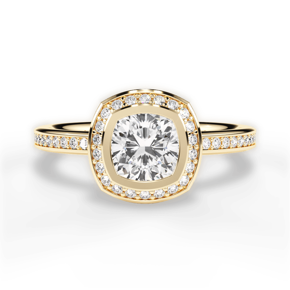 The Ritani Endless Love Cushion Cut 18kt Yellow Gold Round Vintage