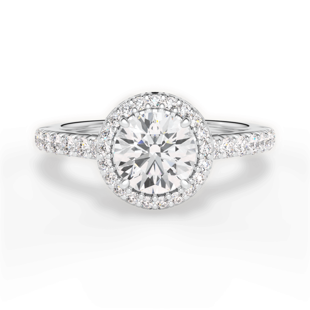 The Laura Round Cut 14kt White Gold Classic French-set Halo
