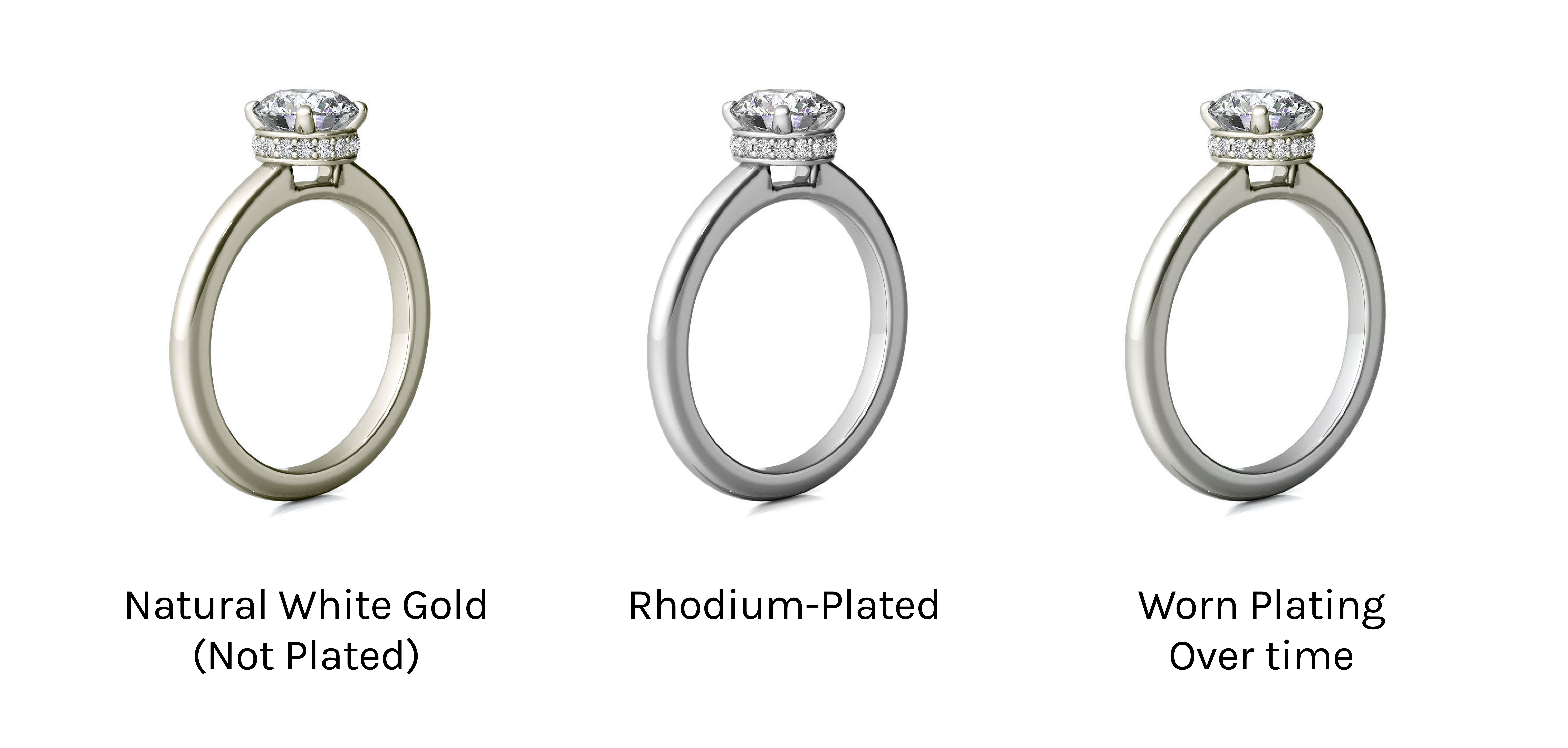 Rhodium plating on yellow on sale gold