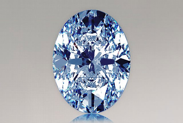 0.38 Carat Oval Blue Lab Diamond