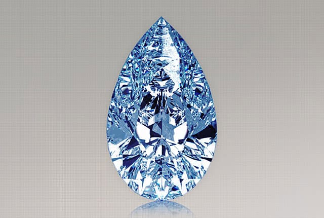 0.40 Carat Pear Blue Lab Diamond