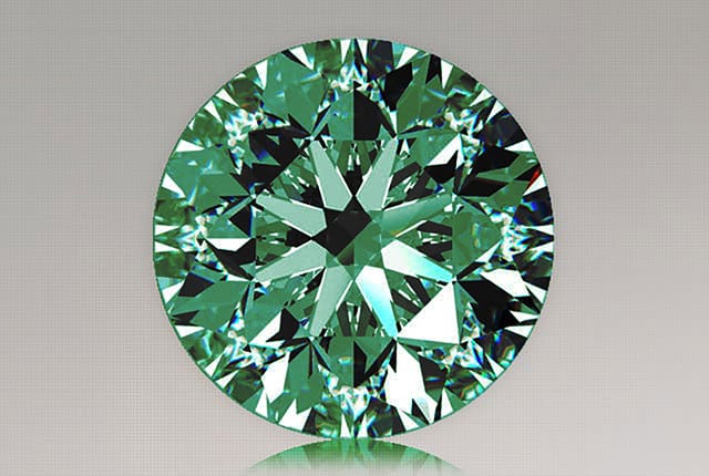 0.31 Carat Round Green Diamond