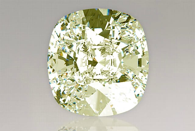 0.57 Carat Cushion Yellow Diamond